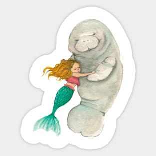 The mermaid and the manatee Sticker